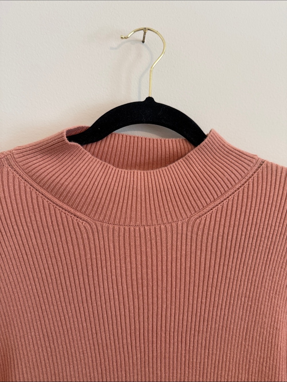 Zara Women Asymmetric Knit Mock Neck Sweater Long Sleeves // Medium - Picture 7 of 12